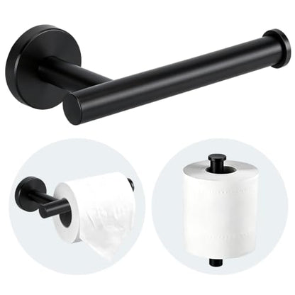 Wall Mount Toilet Paper Holder Matte Black Stainless Steel Bathroom Accessory