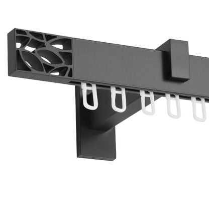 Matte Black Aluminum Heavy-Duty Curtain Track 144 Inch/12ft Custom Window Rod