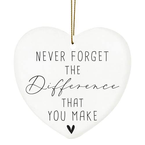 Heart-Shaped Thank You Gifts Ceramic Ornament for Christmas & Home Decor
