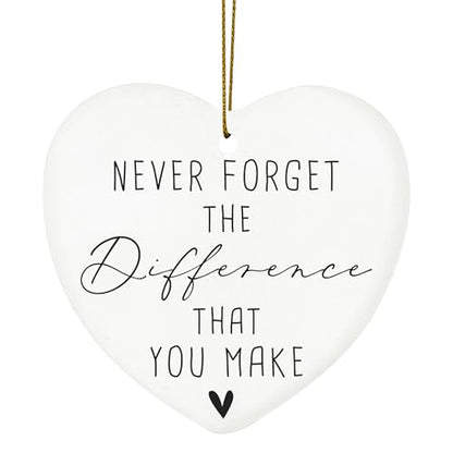 Heart-Shaped Thank You Gifts Ceramic Ornament for Christmas & Home Decor