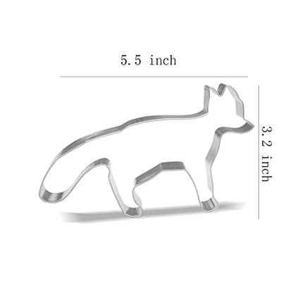 Fox Cookie Cutter - 5.5 Inch Stainless Steel Animal Shape