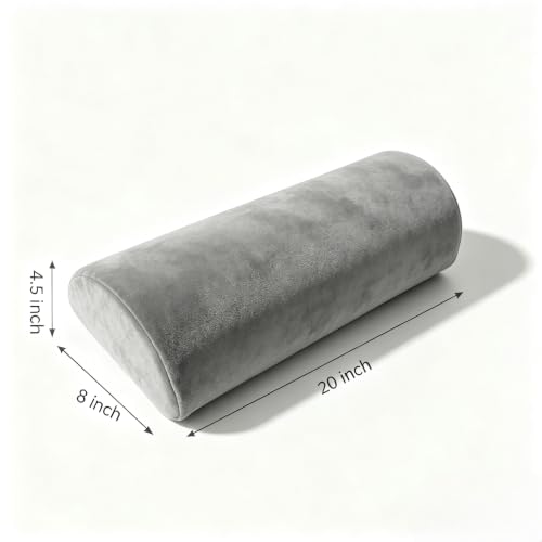 Gray 2 Pack Half Moon Pillow for Legs Back Support - 20.5 x 8 x 4.5 Inches