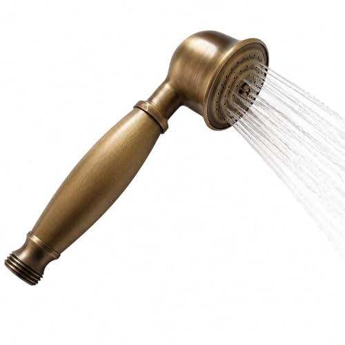 Vintage Brass Handheld Shower Head - Antique Telephone Style Bathroom Fixture