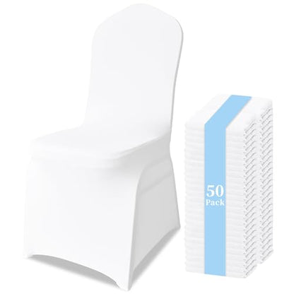 50 Pack Polyester Spandex Chair Covers for Dining, Wedding & Party