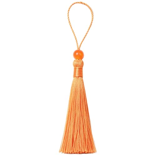 Orange Bookmark Tassels - Small Craft Tassels for Bookmarks & Keychains, 5 Inch Pack of 50