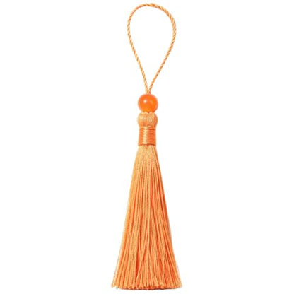 Orange Bookmark Tassels - Small Craft Tassels for Bookmarks & Keychains, 5 Inch Pack of 50