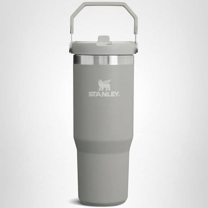 STANLEY IceFlow Stainless Steel Tumbler - Vacuum Insulated Water Bottle for Home, Office or Car Reusable Cup with Straw Leak Resistant Flip Cold for 12 Hours or Iced for 2 Days, Ash, 30 OZ / 0.89 L