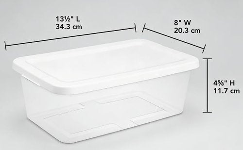 Clear Storage Boxes by [Brand Name] - 10-Pack of 6 Quart Durable Plastic with Snap-On Lids | Modern White Design for Bedroom Organization