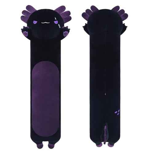 Long Axolotl Plush, 19.6¡± Long Axolotl Body Pillow for Kids, Cute Axolotl Stuffed Animals for Girls, Soft Plushies Toy Gifts for Birthday Dark Purple