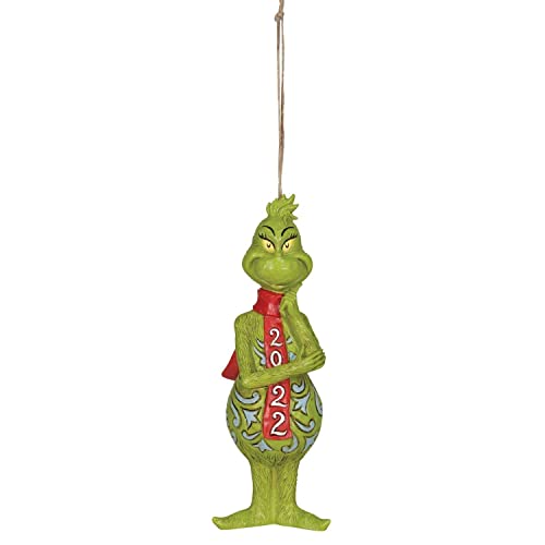 Jim Shore Grinch Christmas Hanging Ornament 2022 - 5 Inch Holiday Decor