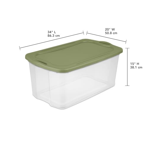 120 Quart Extra Large Storage Bin with Snap-On Lid & Handles - Single