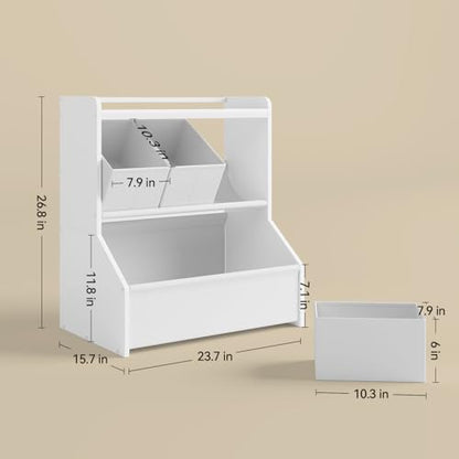 Kids Toy Storage Organizer with Display Shelf 23.8" - Safe Playroom & Nursery Storage
