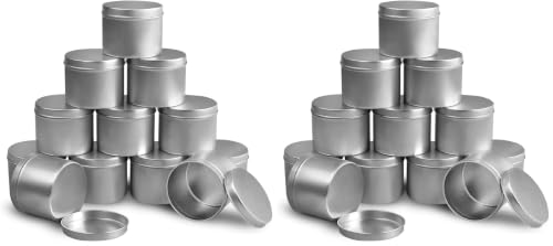 Silver 8oz Candle Tin - Pack of 2, Aluminum Container for Candle Making