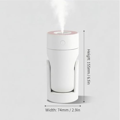 White Portable Mini Humidifier 220ml with 2 Mist Modes & Night Light