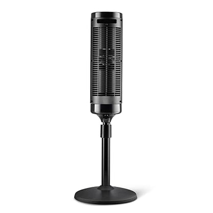 Lasko Elevation Adjustable Tower Fan 42”-54”, Pedestal Fan, 31 ft/s Airflow, Quiet 28 dB, 90° Oscillation, 12h Timer, Remote, Black, EST100