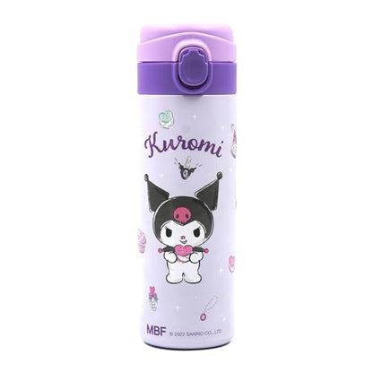 Kids Stainless Steel Vacuum Insulated Water Bottle Cartoon Stainless Steel Reusable Tumbler with Lid for School Girls Boys,Purple 14 OZ