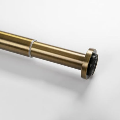 38-54 Inch Adjustable Tension Curtain Rod No Drill Brass Antique Finish