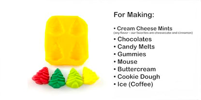 Christmas Tree Silicone Candy Molds - 4 Cavities for Homemade Chocolates and Gummies
