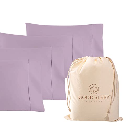 1000 TC White Standard Pillowcases Set of 4 100% Egyptian Cotton Pillow Cases with Long Staple Cotton & Sateen Weave, Silky Soft Hotel - Like Bed Pillow Covers for Comfy Sleeping, Snug Fit