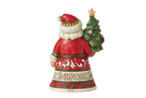 Santa Holding Tree Miniature Figurine - Holiday Home Decor, 3.66 Inch