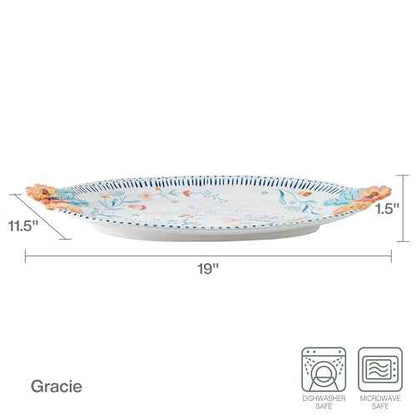 Fitz and Floyd Gracie Floral Serving Platter, 19 Inch