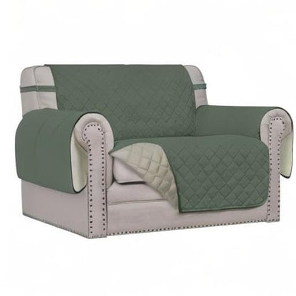 Easy-Going Oversized Chair Sofa Slipcover Reversible Sofa Cover Water Resistant Couch Cover Furniture Protector Cover with Elastic Straps for Pets Dog (Oversized Chair, Greyish Green/Beige)