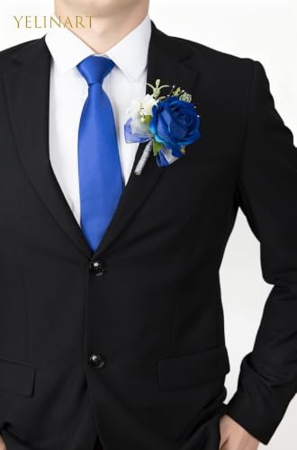 Royal Blue Corsage and Boutonniere Set Prom Homecoming Flower - Elegant Matching Floral Accessories