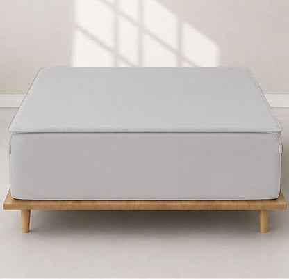 Twin XL Zipper Fitted Sheet Set - Light Grey, 10 Inch Deep Microfiber Bedding