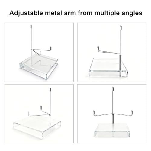 Large Crystal Display Stands Set of 2 - Adjustable Acrylic Collectible Holders