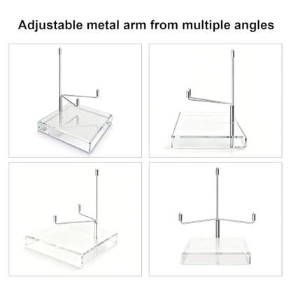 Large Crystal Display Stands Set of 2 - Adjustable Acrylic Collectible Holders