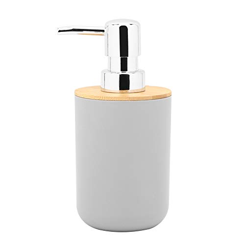 Gray 6-Piece Bathroom Accessories Set with Soap Dish Toothbrush Holder Rinse Cup Lotion Bottle Trash Can Toilet Brush