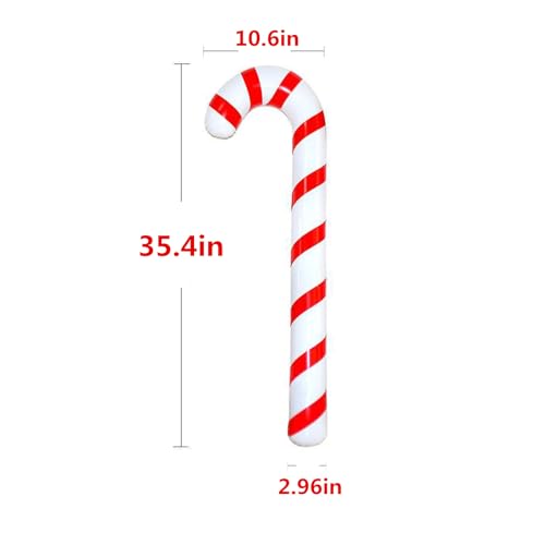 Inflatable Christmas Candy Cane Balloons - Red 2 Pack Holiday Decorations