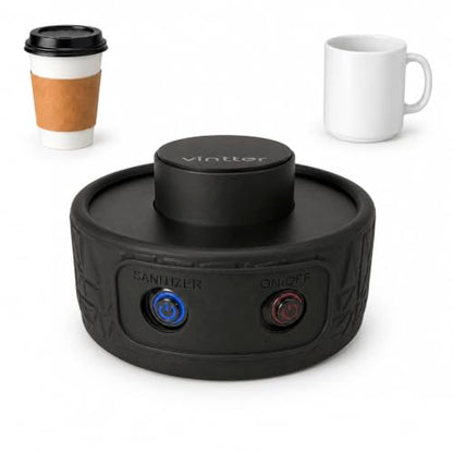 Desk Mug Warmer with UV Sanitizer for Coffee Tea Cups - Compact & Safe