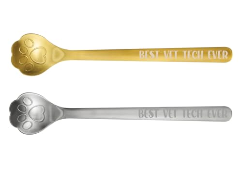 Dog Paw Shape Stainless Steel Spoons for Vet Tech Appreciation Gifts