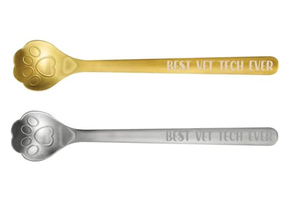 Dog Paw Shape Stainless Steel Spoons for Vet Tech Appreciation Gifts