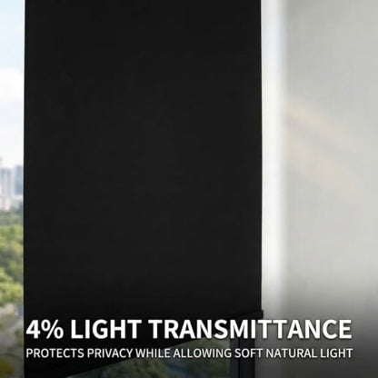 Blackout Window Shade with Suction Cups - 26x48 Inches, No Drill, Portable, Removable, Light Blocking for Home, Office, Car - Black Variation