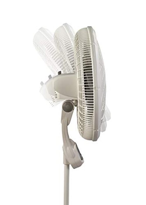 Lasko Cyclone Pedestal Fan, Adjustable Height, Remote Control, Timer, 3 Speeds, for Bedroom, Kitchen, Office and Living Room, 18", White, 1885, Large
