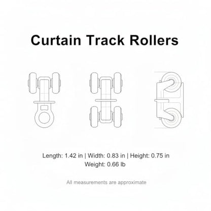 20 Pack Curtain Track Rollers - Replacement Gliders for Standard Curtains
