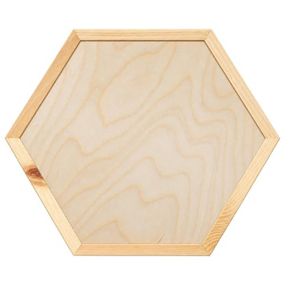 Unfinished Pine Hexagon Shadow Box 12x12 Inch - Rustic Wall Decor Set of 3
