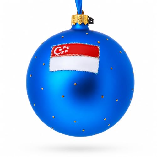 Glass Christmas Ornament 4 Inches - Hand-Painted Holiday Decor, Festive Tree Decoration