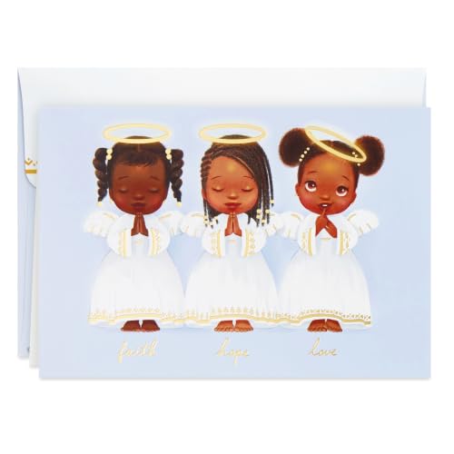Mahogany Christmas Cards Set of 16 with Angels - Black Holiday Greeting Cards