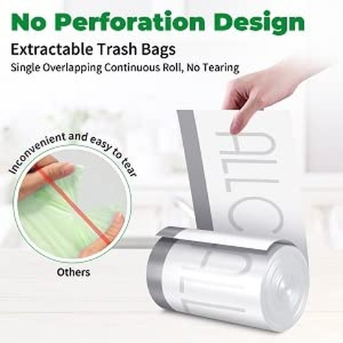 4 Gallon Trash Bags, 90 Counts Ultra Durable Heavy Duty Drawstring Garbage Bags, Thick Tear-Resistant Unscented Recyclable Small Trash Can Liners for Bathroom, Toilet, Kitchen, Office, Bedroom