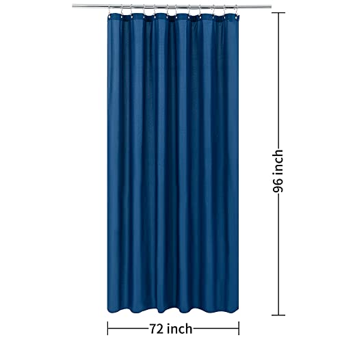 ALYVIA SPRING Extra Long Fabric Shower Curtain Liner Waterproof - 72" x 96", Soft & Lightweight X-Long Shower Curtain with 3 Magnets, Machine Washable - 72x96, Navy