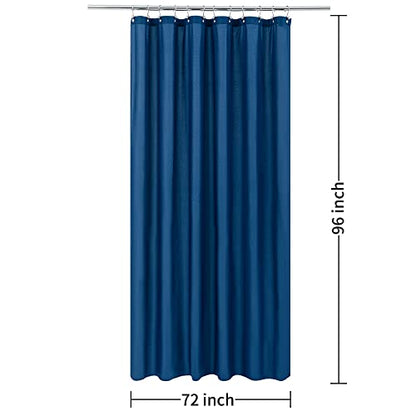 ALYVIA SPRING Extra Long Fabric Shower Curtain Liner Waterproof - 72" x 96", Soft & Lightweight X-Long Shower Curtain with 3 Magnets, Machine Washable - 72x96, Navy