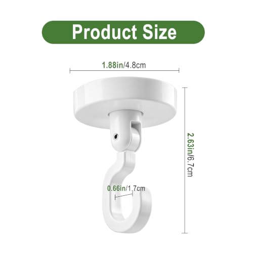 Heavy Duty Adhesive Ceiling Hooks 4 Pack for Hanging Plants No Drill - Variation of 4 Hooks+2 Glue