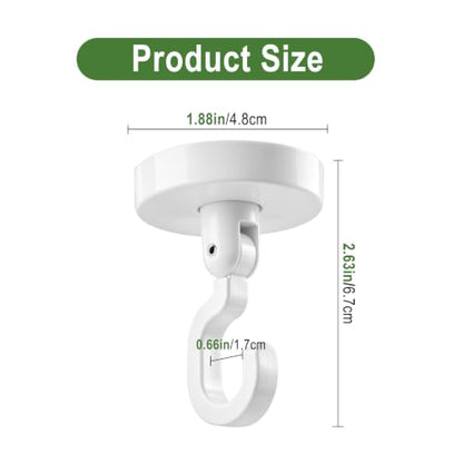 Heavy Duty Adhesive Ceiling Hooks 4 Pack for Hanging Plants No Drill - Variation of 4 Hooks+2 Glue