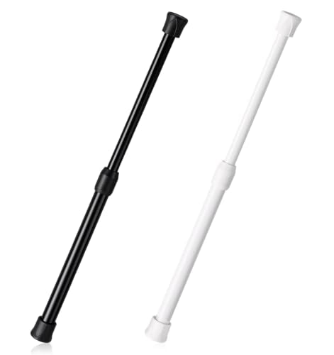 Mini Tension Rod 7-10 Inch for Window, Closet & Home Decor - Black & White