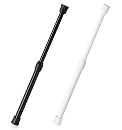 Mini Tension Rod 7-10 Inch for Window, Closet & Home Decor - Black & White