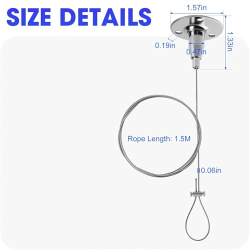 Heavy Duty Stainless Steel Ceiling Mount Curtain Rod Brackets 59 Inch