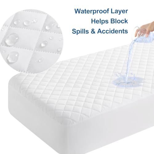 Waterproof Crib Mattress Protector 2-Pack White 28x52 +8 Inches